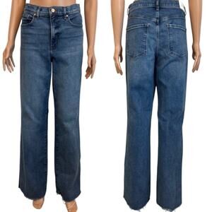 Express 10 R wide leg high rise raw hem stretch jean J2 2721